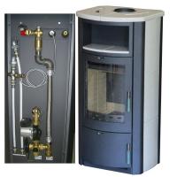 Kaminofen ST-AD wasserführend MARINELLA BSP Kachel 10kW inkl. Anschlußset und Verkleidung